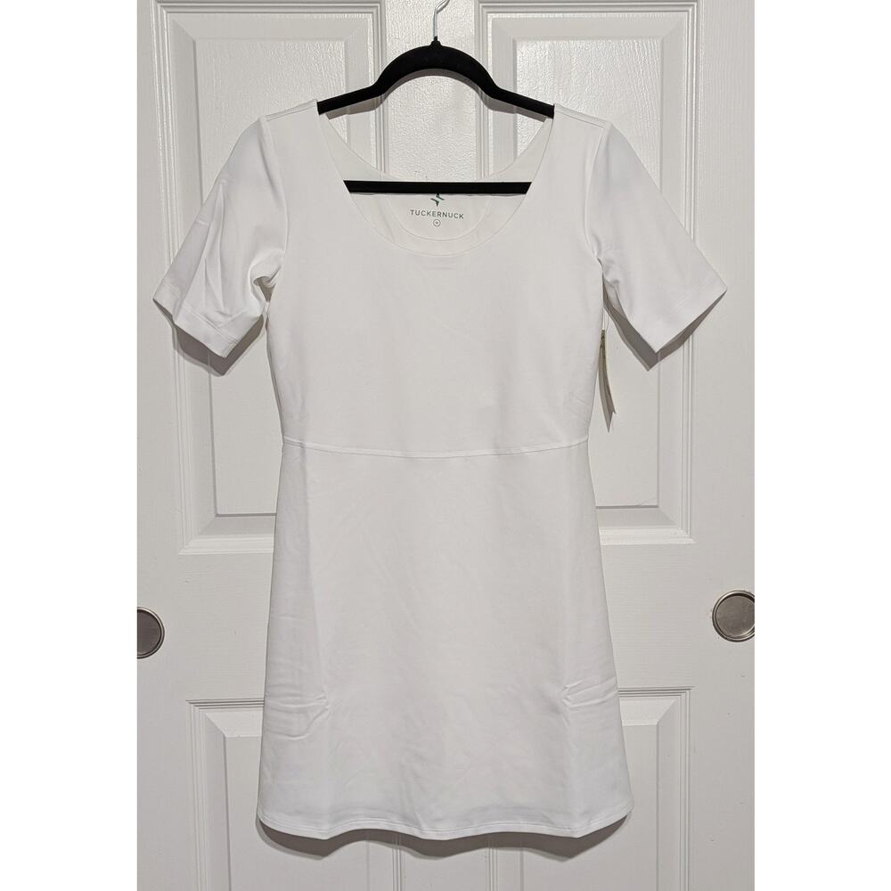 Tuckernuck Mini Tennis Dress Size Medium White Short Sleeve 2-in-1 Pockets NWT - Picture 6 of 12